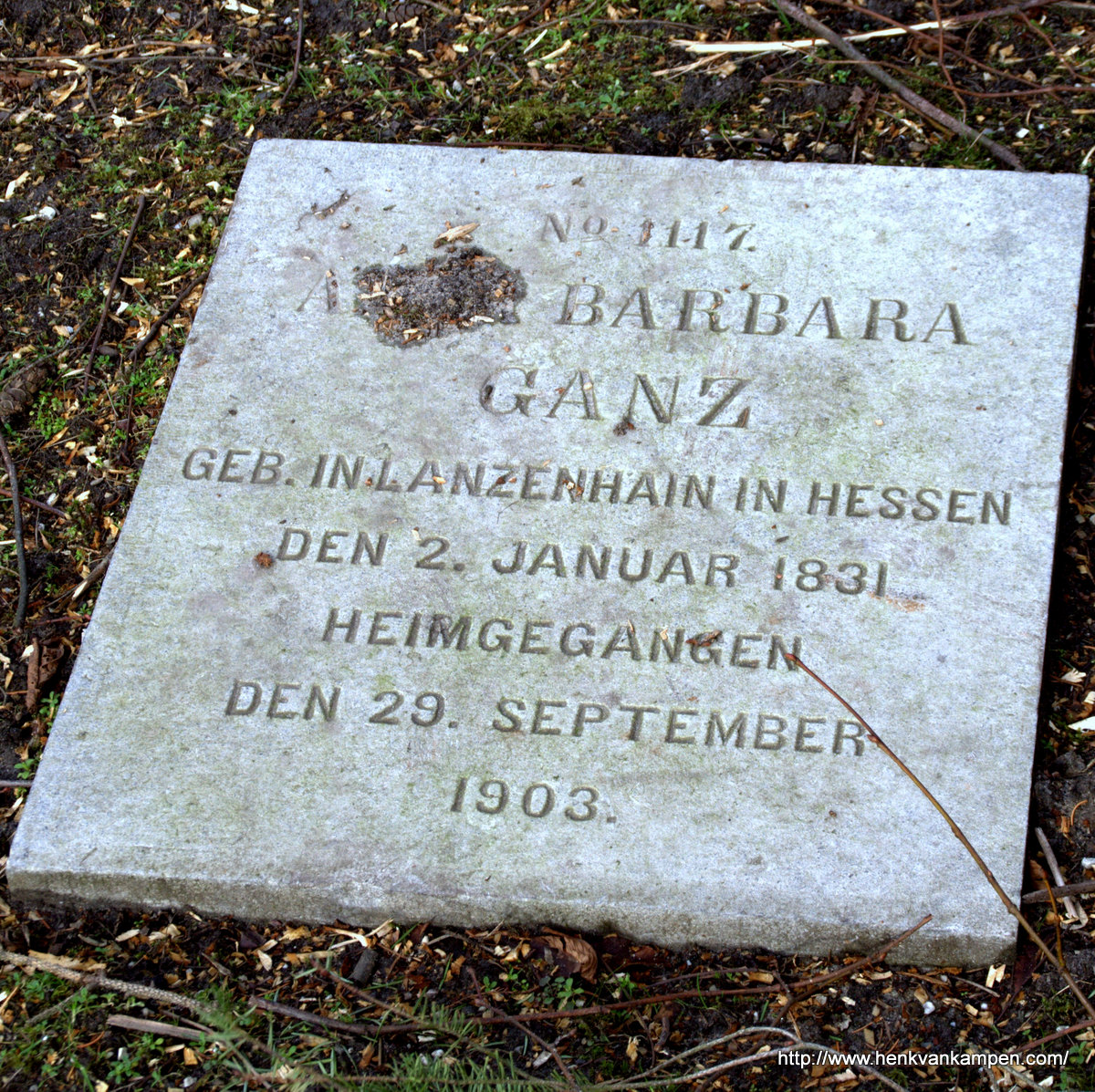 Tombstone of Anna Barbara Ganz