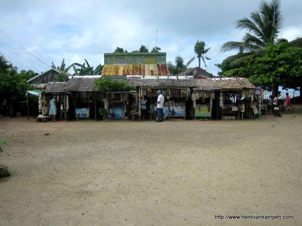 Souvenir stalls outside the church of Sulangan