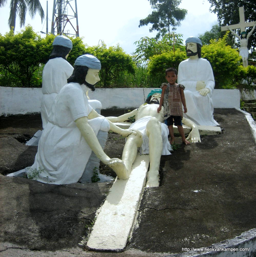 Crucifixion: Jesus is nailed to the cross - Stations of the Cross, Tacloban City