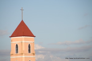 Spire of the Santo Niño Church in Tacloban City, Philippines