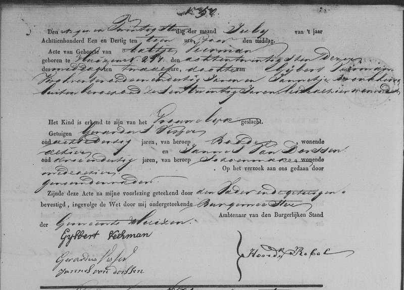 Birth certificate, Aaltje Veerman