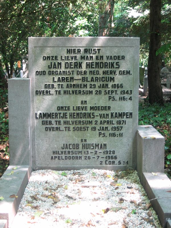 Tombstone Hendriks - Van Kampen, Bosdrift Cemetery, Hilversum