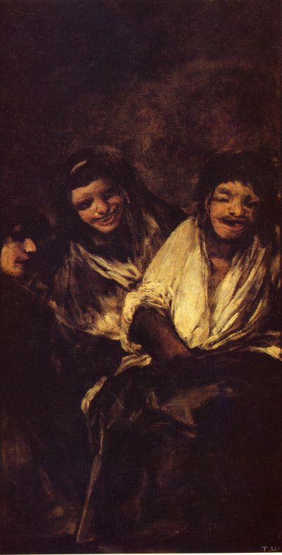 Francisco Goya - Black Paintings - Two women and a man