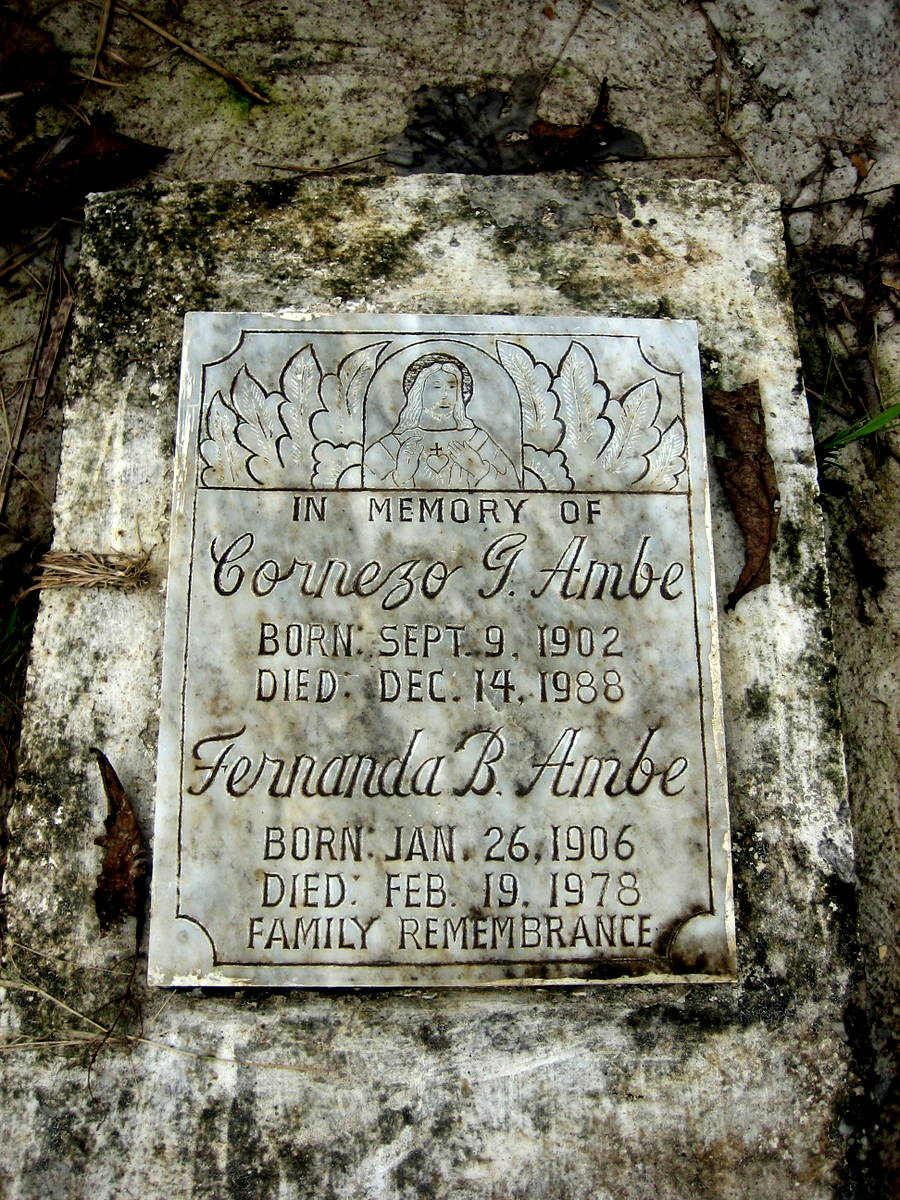 Grave of Cornezo and Fernando Ambe, Capoocan, Leyte, Philippines