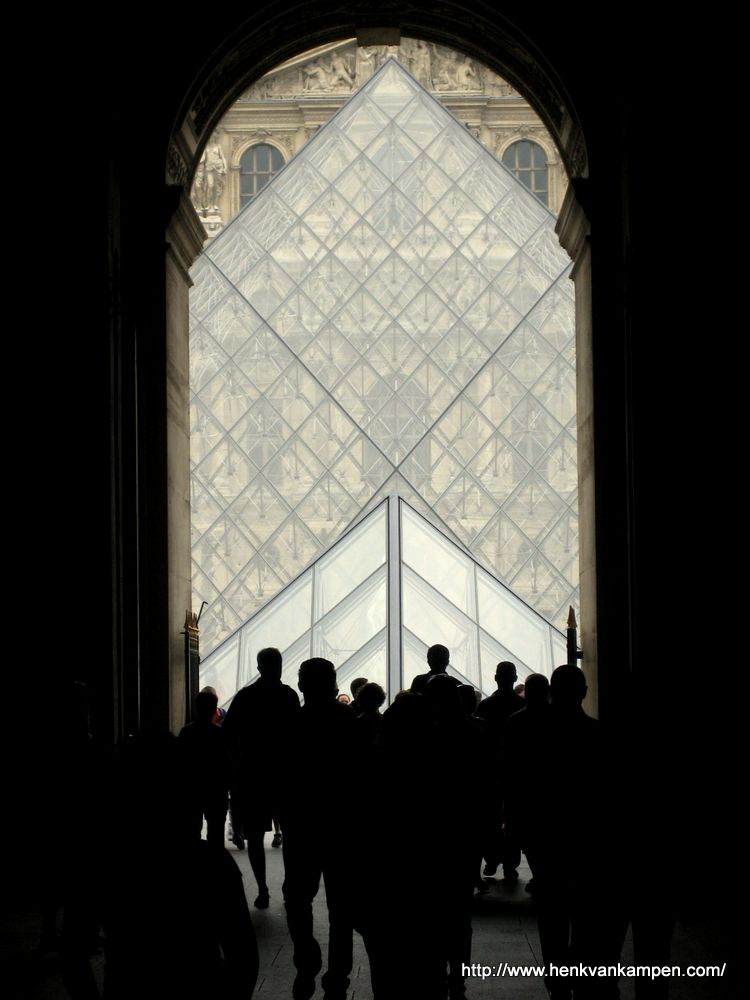 Glass pyramid at the Louvre museum, Paris, France
