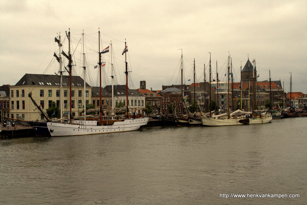 The Dutch city Kampen on the bank of the river IJssel