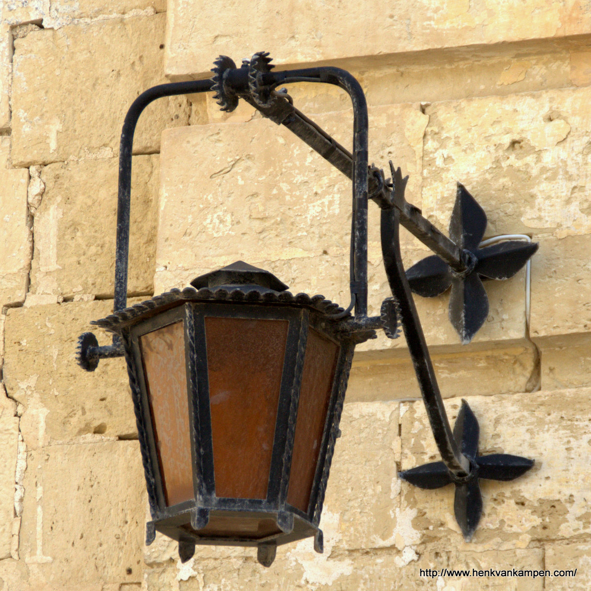 A lantern in the streets of Mdina, Malta