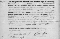 Death certificate of Hendrik van der Hoogt