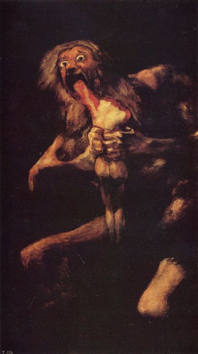 Goya’s black paintings: Saturn devouring one of his children