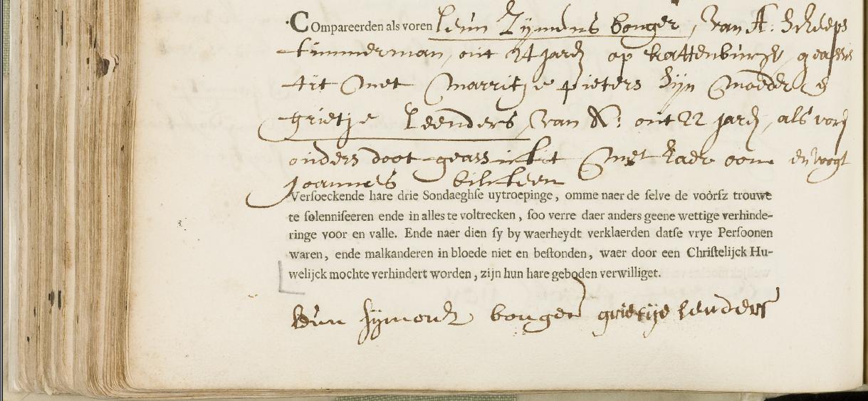 Leun Sijmens Bongar and Margrietie Leenders Amelenbergh